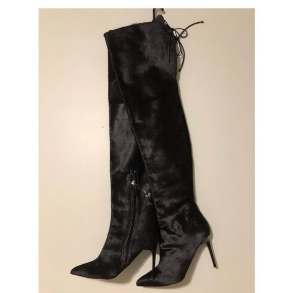 New Oscar de la Renta Pony Hair Thigh High Boot - Picture 3 of 6